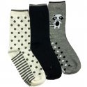 TWINDAY Lot de 3 paires de Chaussettes Fille Coton TREND Blanc Noir Gris