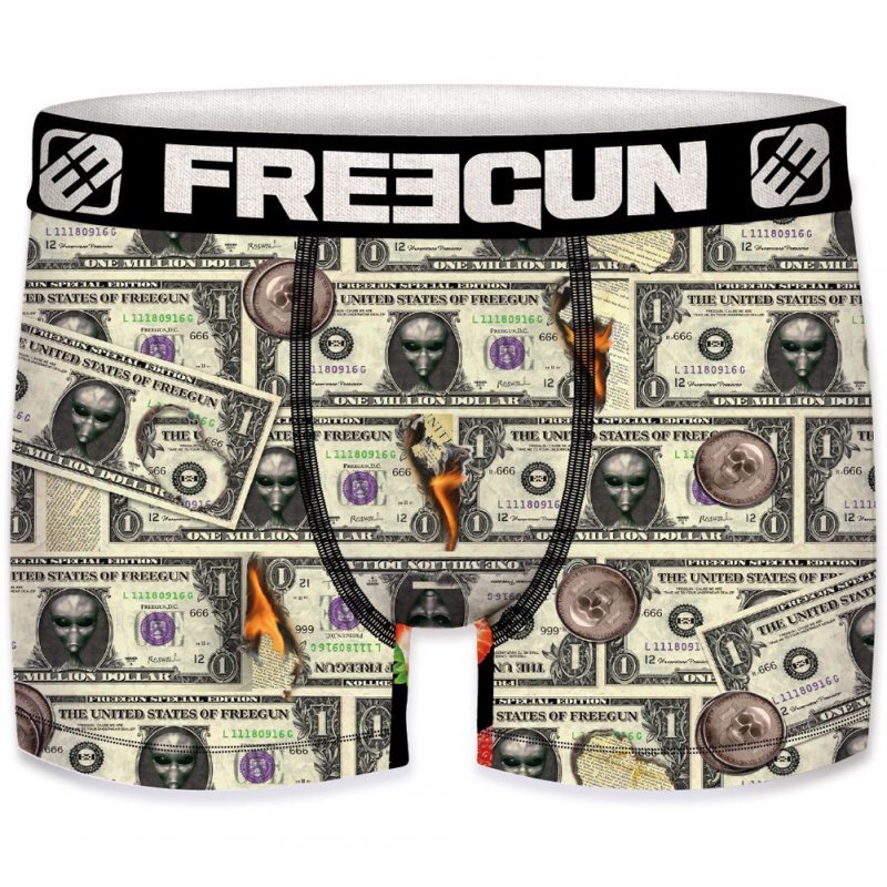 Boxer Homme DOLLAR Gris et Noir