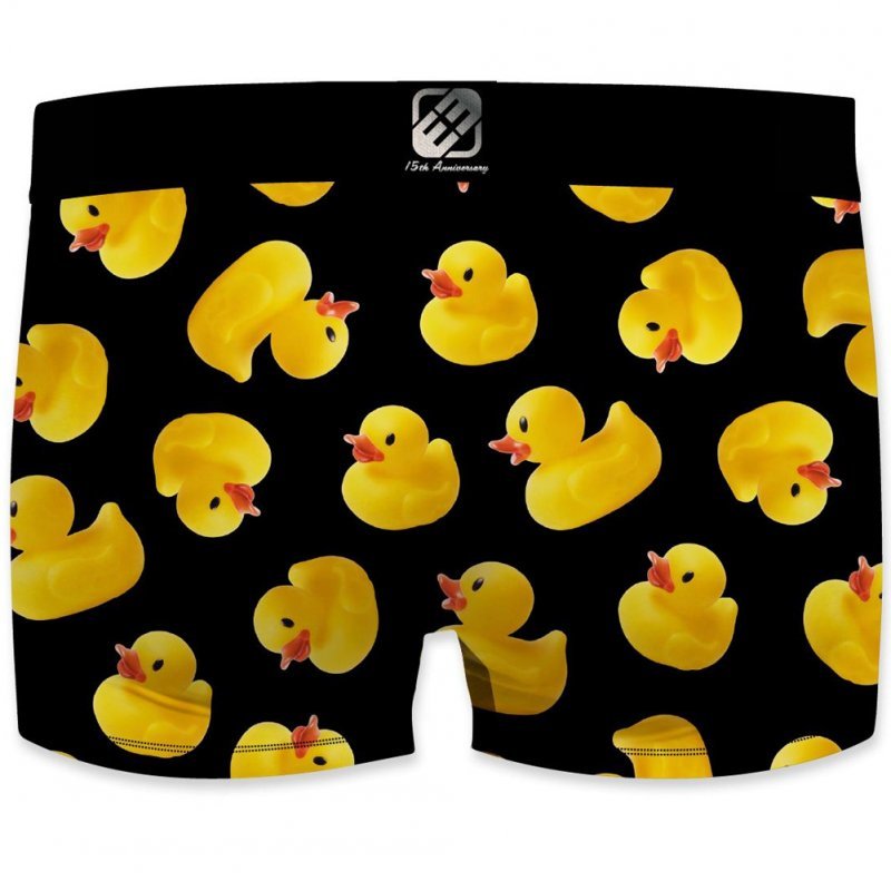 FREEGUN Boxer Homme Microfibre DUCK Noir Jaune