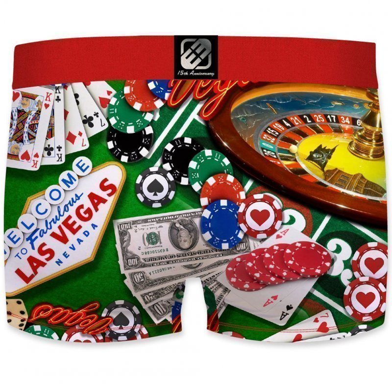 FREEGUN Boxer Homme Microfibre VEGAS Rouge Multicolore