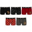 LOT DE 5 Boxer Sous-vêtements Garçon ASS2 Noir et Rouge