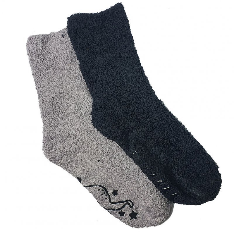 TWINDAY Lot de 2 paires de Chaussettes Garçon Microfibre LESABS Noir Gris