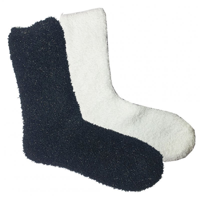 TWINDAY 2 paires Chaussettes Fille Microfibre DOUBRIL Blanc Noir