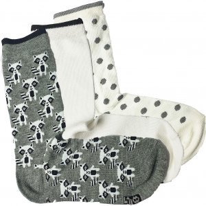 TWINDAY Lot de 3 paires de Chaussettes Fille Coton TREND Blanc Gris Raton