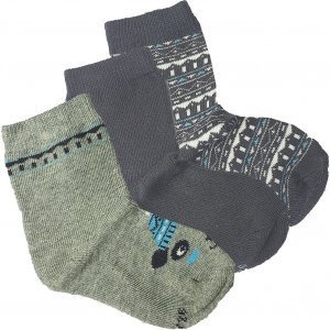 TWINDAY 3 paires de Chaussettes Bébé Garçon Coton TREND Souris Anthracite