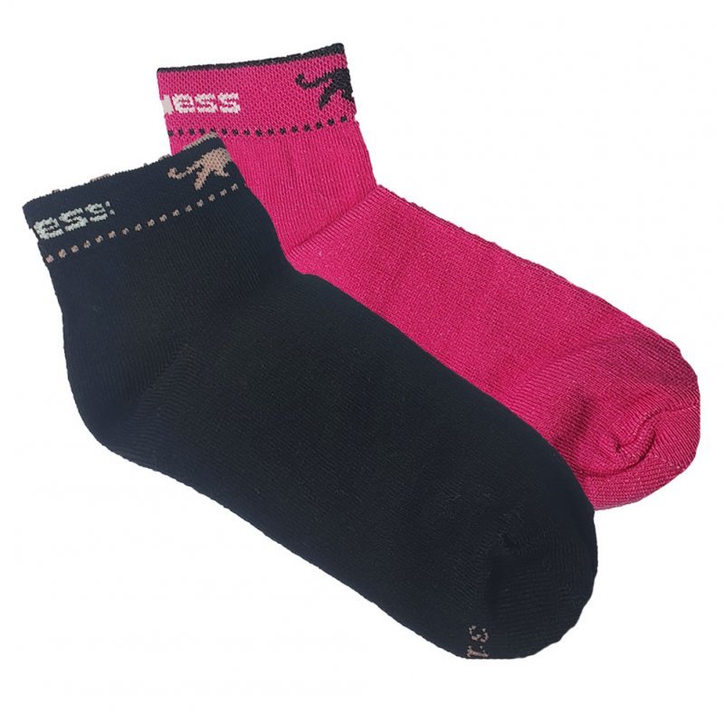 LOT DE 2 Socquettes Chaussettes Fille PANTHERE Noir et Fuchsia