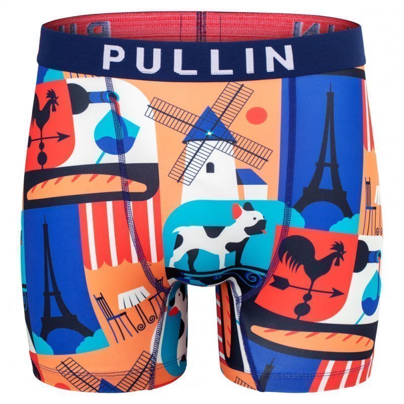 PULL IN Boxer Long Homme Microfibre FAFRANCEICON Bleu Orange