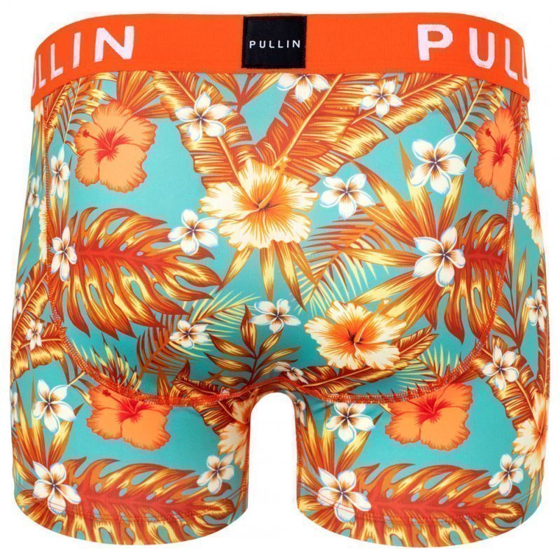 PULL IN Boxer Homme Microfibre MASGOLDPALM22 Orange Bleu