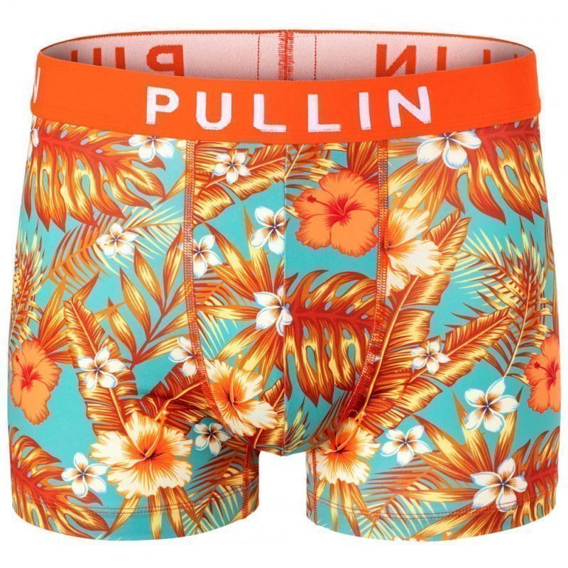 PULL IN Boxer Homme Microfibre MASGOLDPALM22 Orange Bleu