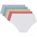 DIM Lot de 5 Boxers Femme Coton POCKETS STRETCH Bleu Vert Blanc Rose Rose litchi