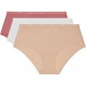 DIM 3 Boxers Femme Coton POCKETS STRETCH Blanc Rosewood Litchi