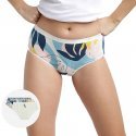 DIM 3 Boxers Femme Coton POCKETS STRETCH Tropico Coco Blanc Bleu