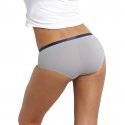 DIM Lot de 3 Boxers Femme Coton POCKETS STRETCH Poeme Gris Blanc Bleu