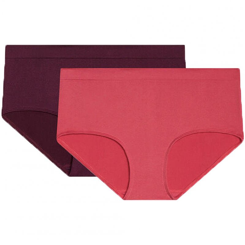 DIM Lot de 2 Boxers Femme Microfibre POCKETS MICRO Rose Violet