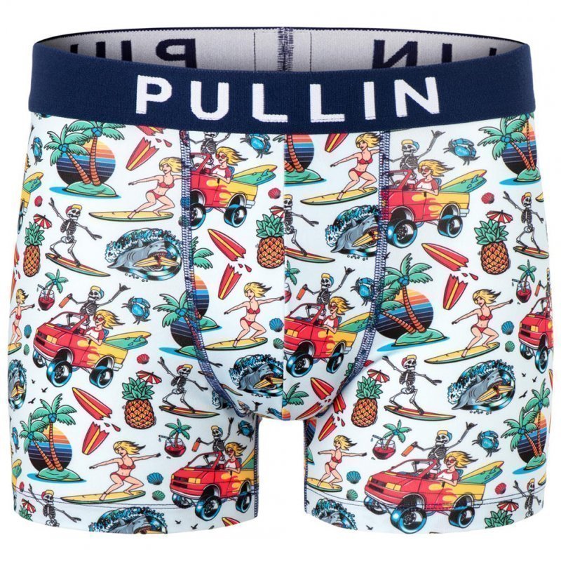 PULL IN Boxer Homme Microfibre MASSURCALIF Bleu Multicolore