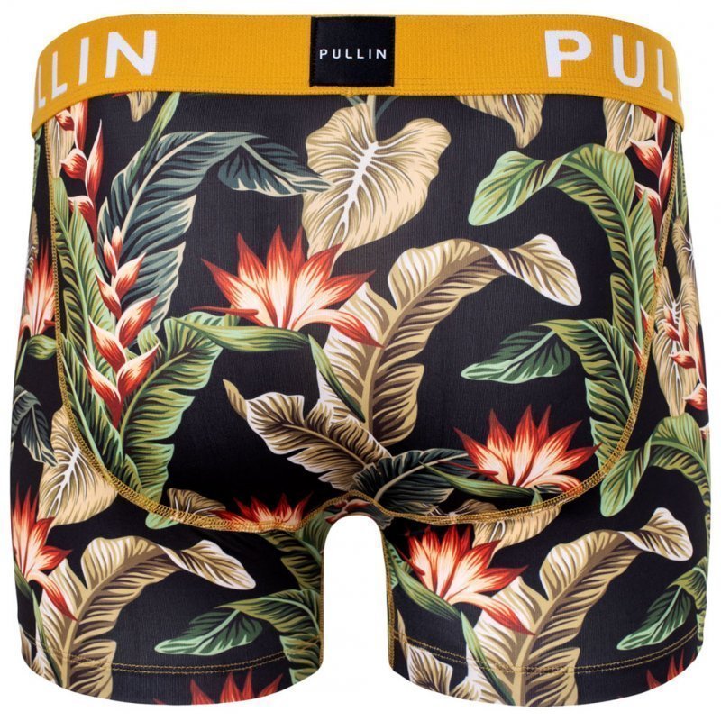 PULL IN Boxer Homme Microfibre MASDARKFLORAL22 Noir Jaune