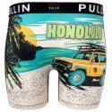 PULL IN Boxer Long Homme Microfibre FAHONOBEACHLULU Bleu Jaune