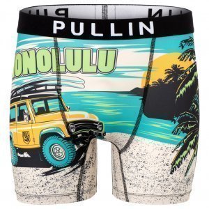 PULL IN Boxer Long Homme Microfibre FAHONOBEACHLULU Bleu Jaune
