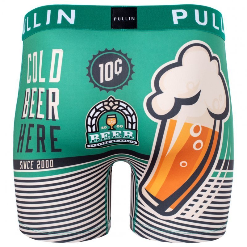 PULL IN Boxer Long Homme Microfibre FACOLDBEER Vert Jaune