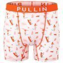 PULL IN Boxer Long Homme Microfibre FABIKINI Blanc Orange