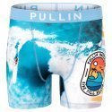 PULL IN Boxer Long Homme Microfibre FARIDETILLDEATH Bleu Blanc
