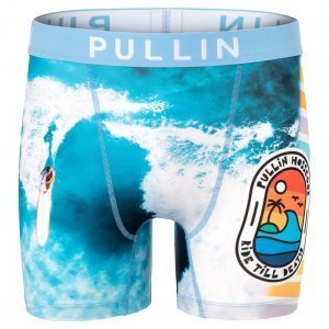 PULL IN Boxer Long Homme Microfibre FARIDETILLDEATH Bleu Blanc