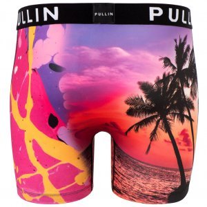 PULL IN Boxer Long Homme Microfibre FAMAYREAU Rose Noir