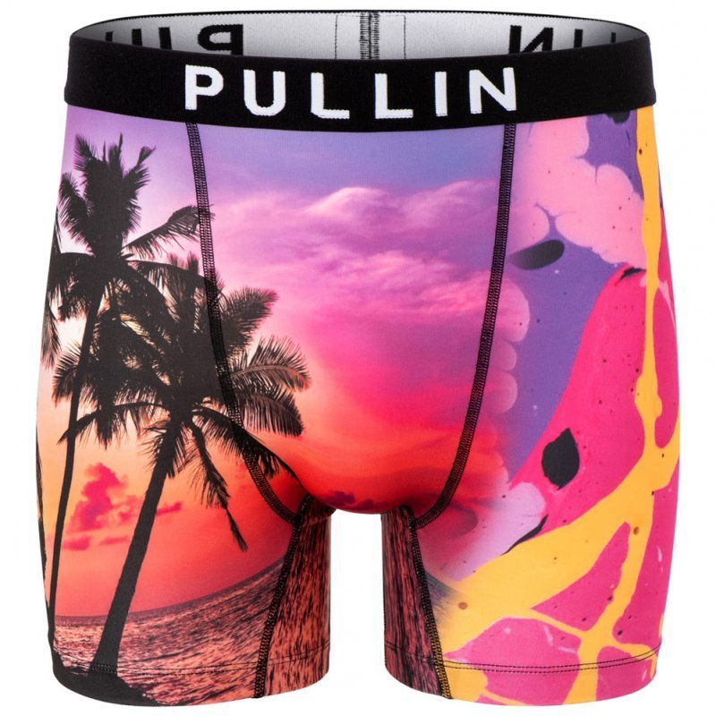 PULL IN Boxer Long Homme Microfibre FAMAYREAU Rose Noir
