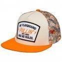 PULL IN Casquette Homme Microfibre TRUCKLEO Orange Blanc