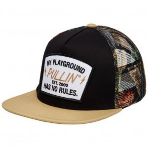 PULL IN Casquette Homme Microfibre TRUCKDKFLORAL Noir Beige