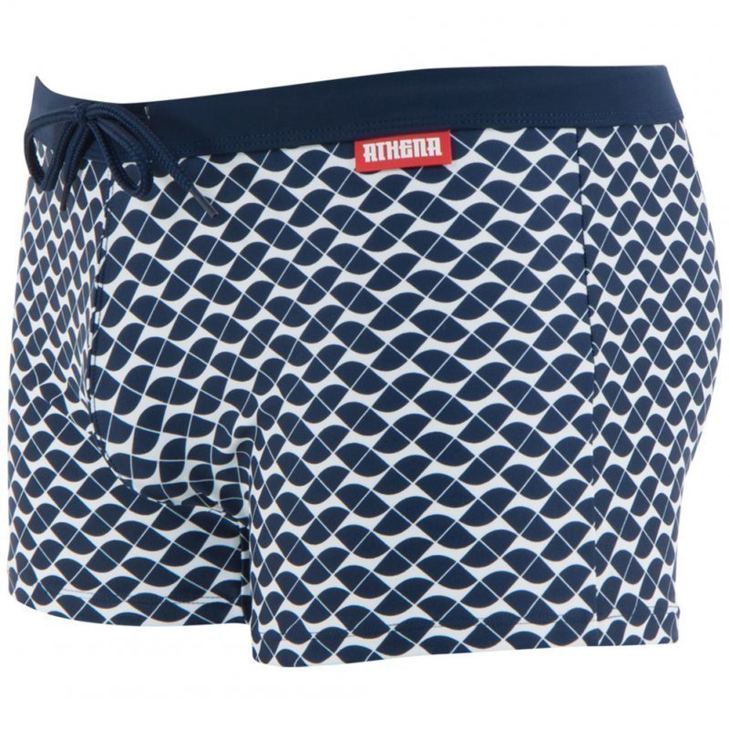 ATHENA Boxer Bain Moulant Homme GEO Marine Blanc