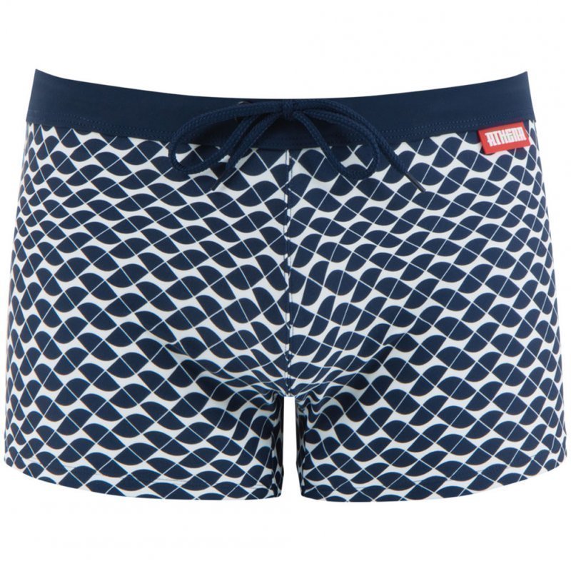 ATHENA Boxer Bain Moulant Homme GEO Marine Blanc
