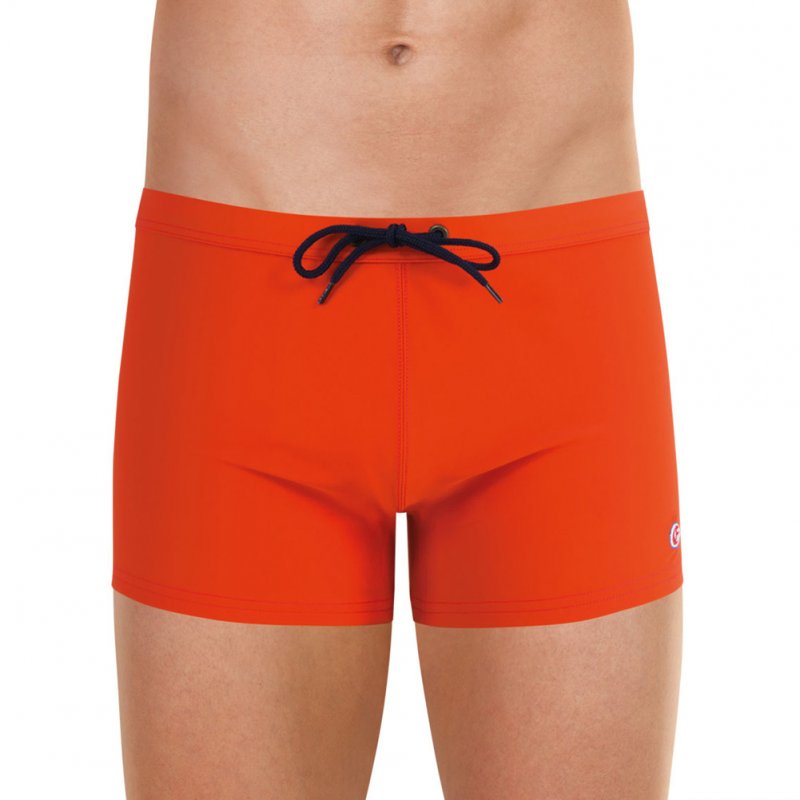 Maillot de bain Homme UNI Orange et Noir
