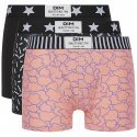DIM 3 Boxers Homme Coton STRETCH Fleur corail Cotillon Noir