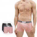 DIM 3 Boxers Homme Coton STRETCH Fleur corail Cotillon Noir