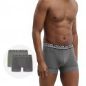 DIM 2 Boxers Homme Coton 3D STAY FIT Vert olive Gris militaire