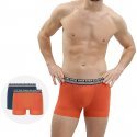 LOT DE 2 Boxer Sous-vêtements Homme STAY FIT Bleu et Orange