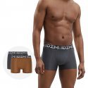 DIM 2 Boxers Homme Coton 3D FLEX AIR Marron toasté Gris foncé
