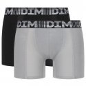 DIM Lot de 2 Boxers longs Homme Coton 3D FLEX AIR Noir Gris Perle