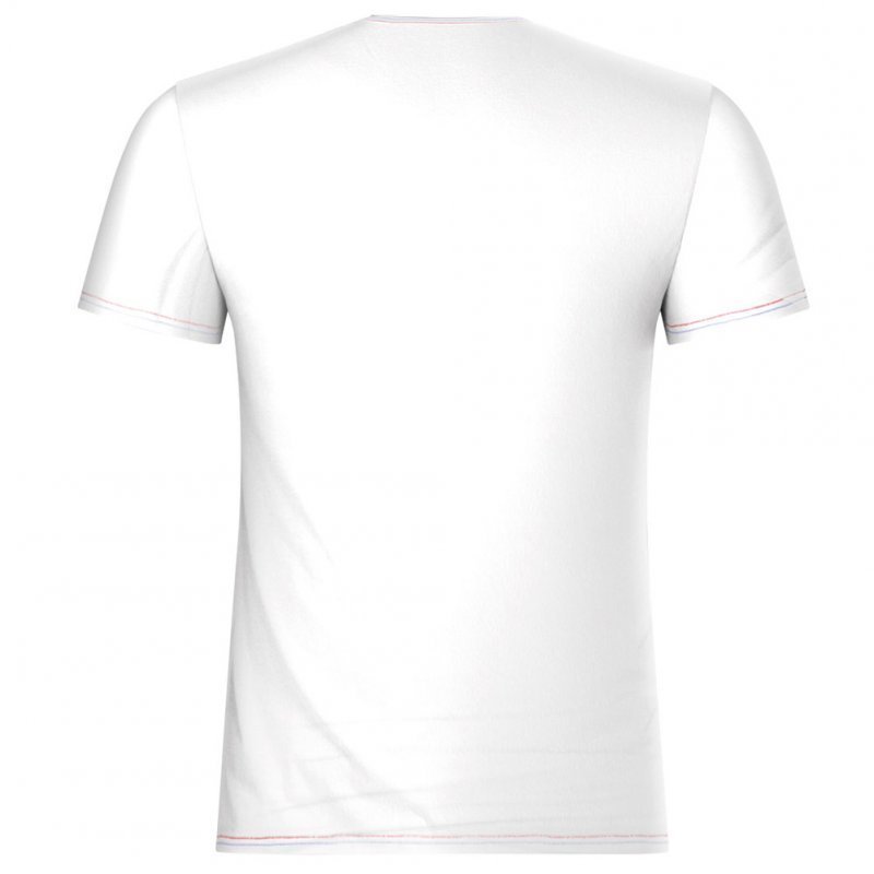 T-shirt manches courtes col en V Homme FAIT EN FRANCE Blanc et Uni
