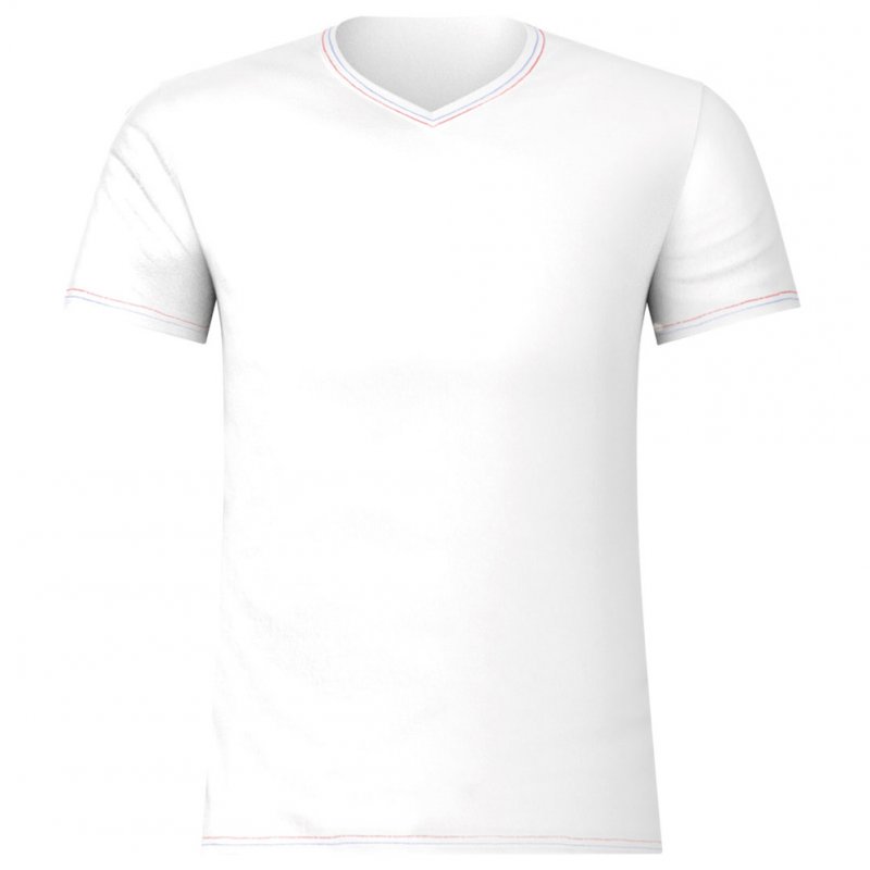 EMINENCE T-shirt Col V Homme Coton FAIT EN FRANCE Blanc