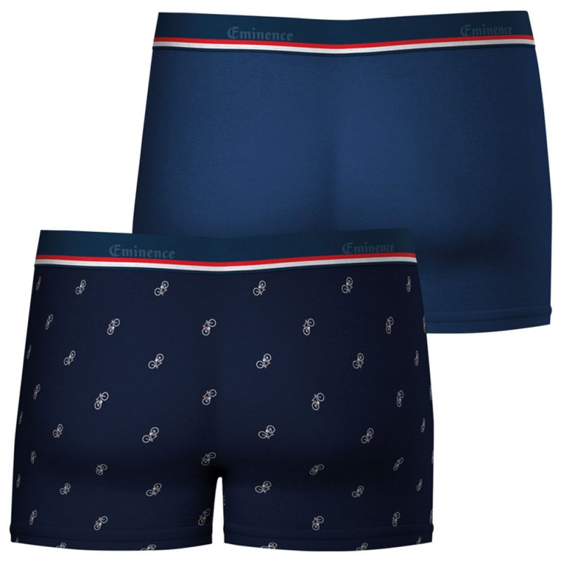 EMINENCE 2 Boxers Homme Coton FAIT EN FRANCE Vélo Bleu Prusse