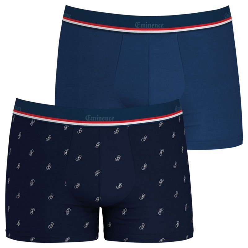 EMINENCE 2 Boxers Homme Coton FAIT EN FRANCE Vélo Bleu Prusse