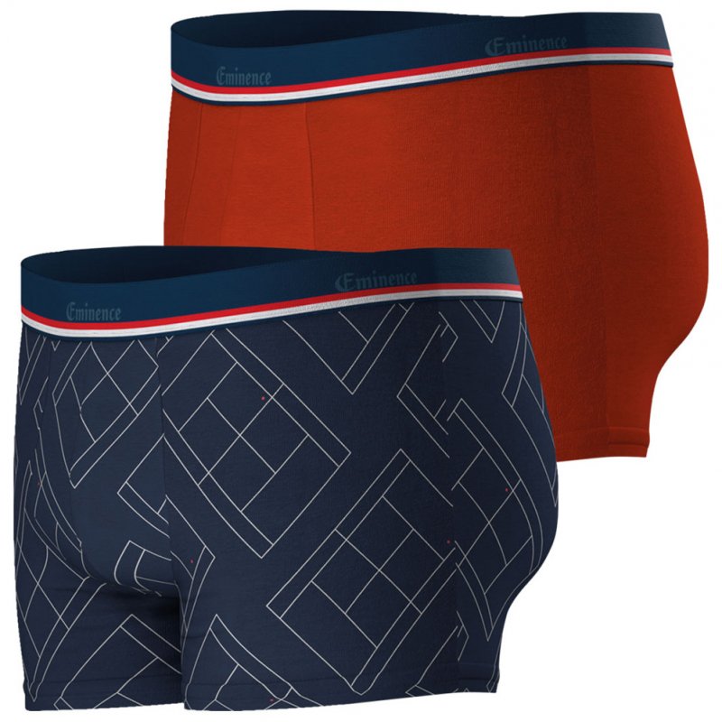 EMINENCE Lot de 2 Boxers Homme Coton FAIT EN FRANCE Tennis Terre Ba