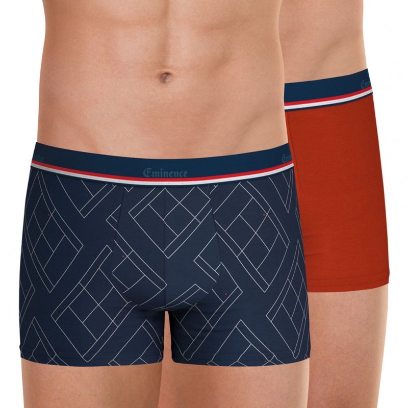 EMINENCE Lot de 2 Boxers Homme Coton FAIT EN FRANCE Tennis Terre Ba