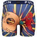 PULL IN Boxer Long Homme Microfibre FABOXINGFOOD Bleu Rouge