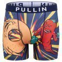 PULL IN Boxer Long Homme Microfibre FABOXINGFOOD Bleu Rouge