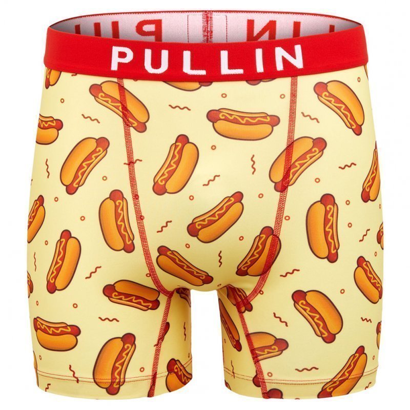 PULL IN Boxer Long Homme Microfibre FAHOTDOG Jaune Rouge