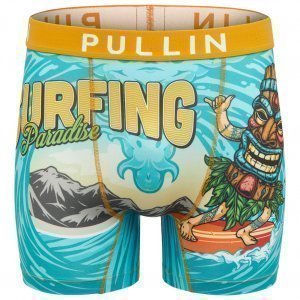 PULL IN Boxer Long Homme Microfibre FATIKIRIDE Bleu Jaune
