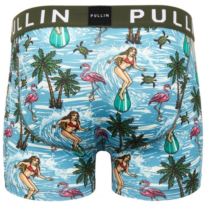 PULL IN Boxer Homme Microfibre MASAQUASURF Bleu Kaki